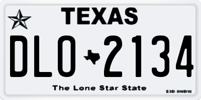 TX license plate DLO2134