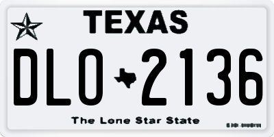 TX license plate DLO2136
