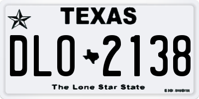 TX license plate DLO2138