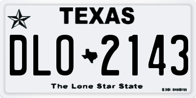 TX license plate DLO2143
