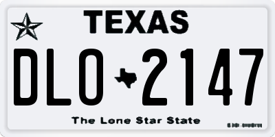 TX license plate DLO2147