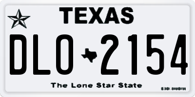 TX license plate DLO2154