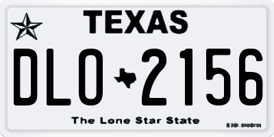 TX license plate DLO2156