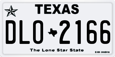 TX license plate DLO2166