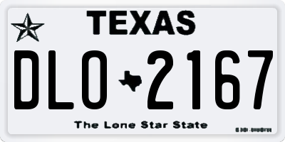 TX license plate DLO2167