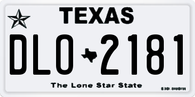 TX license plate DLO2181