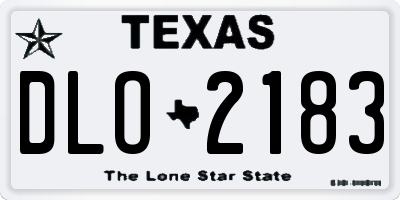 TX license plate DLO2183
