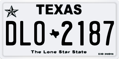 TX license plate DLO2187