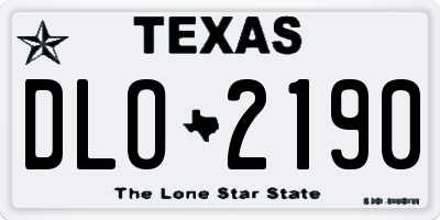 TX license plate DLO2190