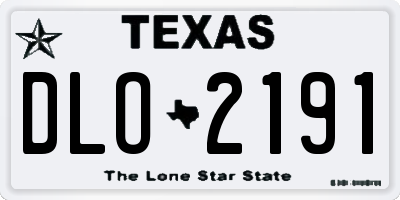TX license plate DLO2191