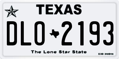TX license plate DLO2193