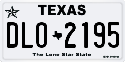 TX license plate DLO2195