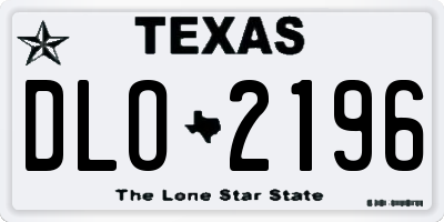 TX license plate DLO2196
