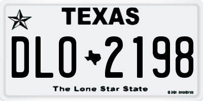 TX license plate DLO2198