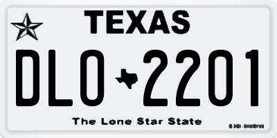 TX license plate DLO2201