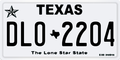 TX license plate DLO2204