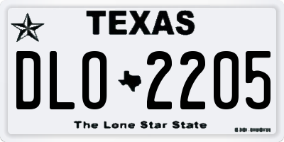 TX license plate DLO2205
