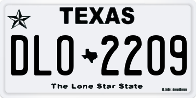 TX license plate DLO2209
