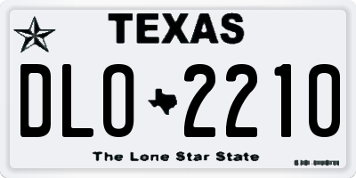 TX license plate DLO2210