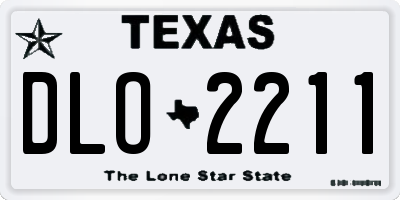TX license plate DLO2211
