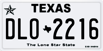 TX license plate DLO2216