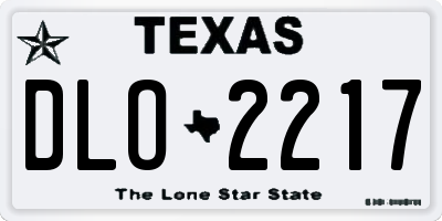 TX license plate DLO2217