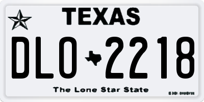 TX license plate DLO2218