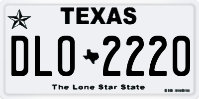 TX license plate DLO2220
