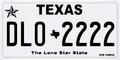TX license plate DLO2222