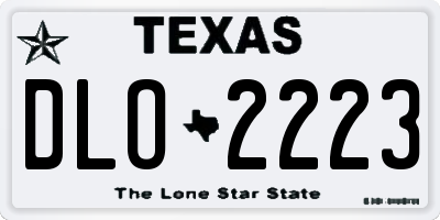 TX license plate DLO2223