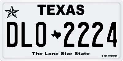 TX license plate DLO2224