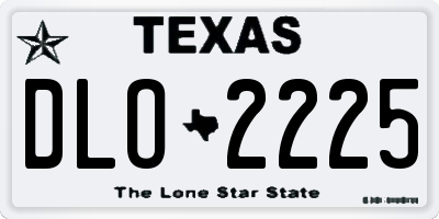 TX license plate DLO2225