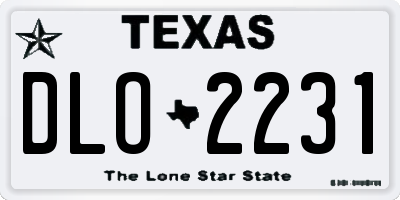 TX license plate DLO2231