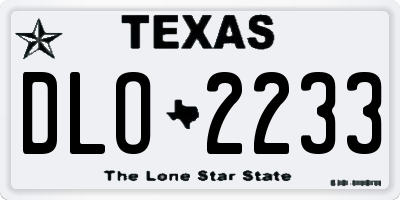TX license plate DLO2233