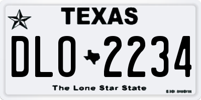 TX license plate DLO2234