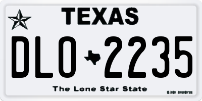 TX license plate DLO2235