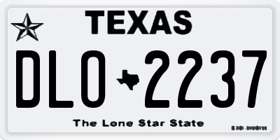 TX license plate DLO2237