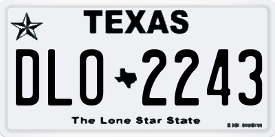 TX license plate DLO2243