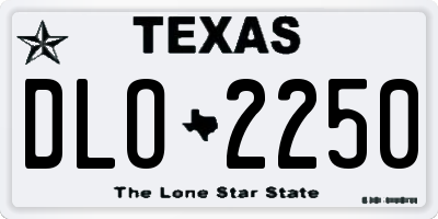 TX license plate DLO2250