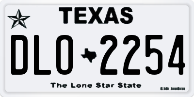 TX license plate DLO2254