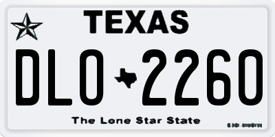 TX license plate DLO2260