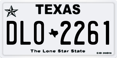 TX license plate DLO2261