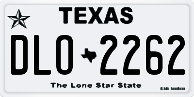 TX license plate DLO2262