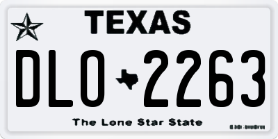 TX license plate DLO2263