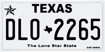 TX license plate DLO2265