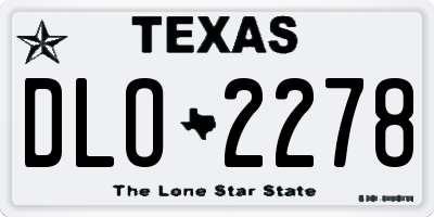 TX license plate DLO2278