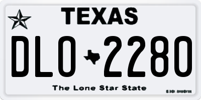 TX license plate DLO2280