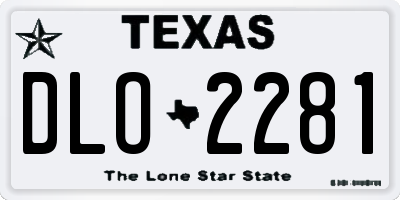 TX license plate DLO2281