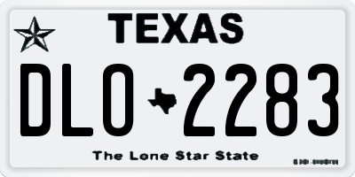 TX license plate DLO2283