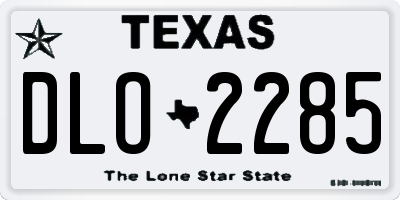 TX license plate DLO2285